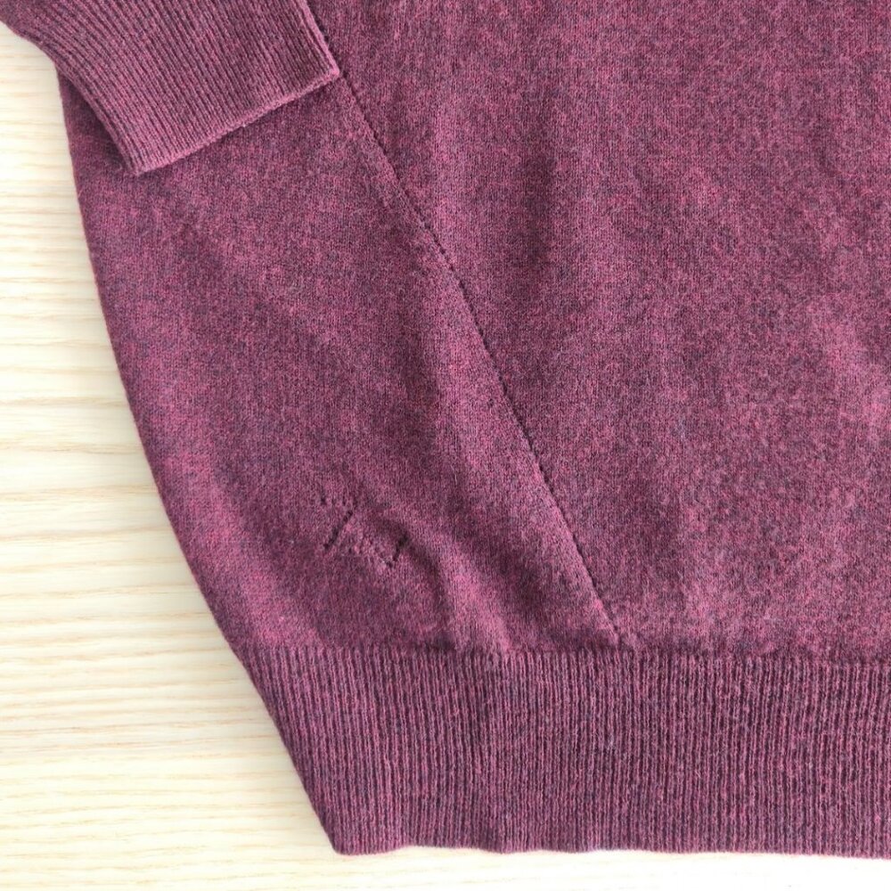 Zadig & Voltaire Burgundy Wool Cashmere Sweater with Leather Detail - Picture 6 of 10